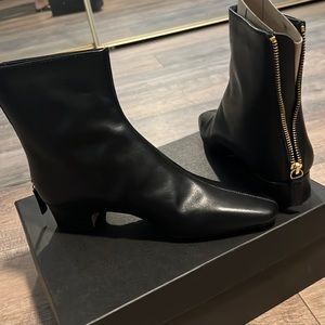 Selling JCrew leather black zip boot size 7